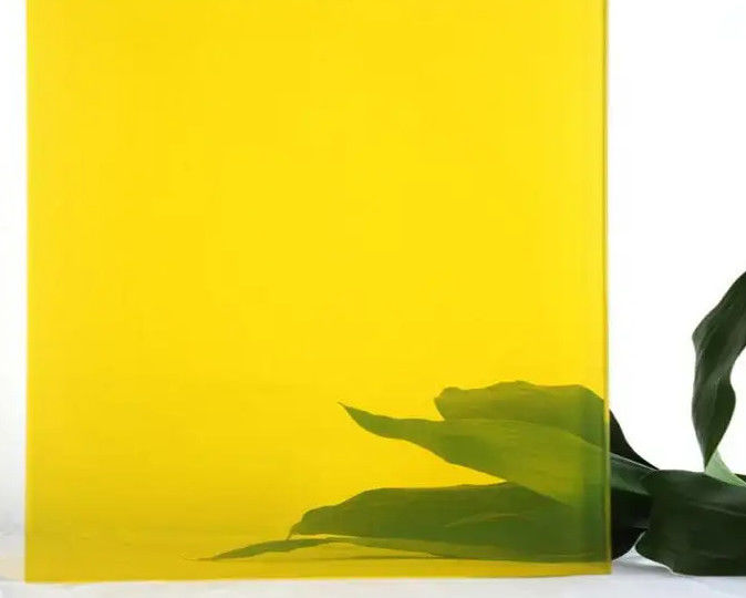 Platte verwerking getinte glas met gekleurde in donkergroen / donkergrijs / Ford blauw